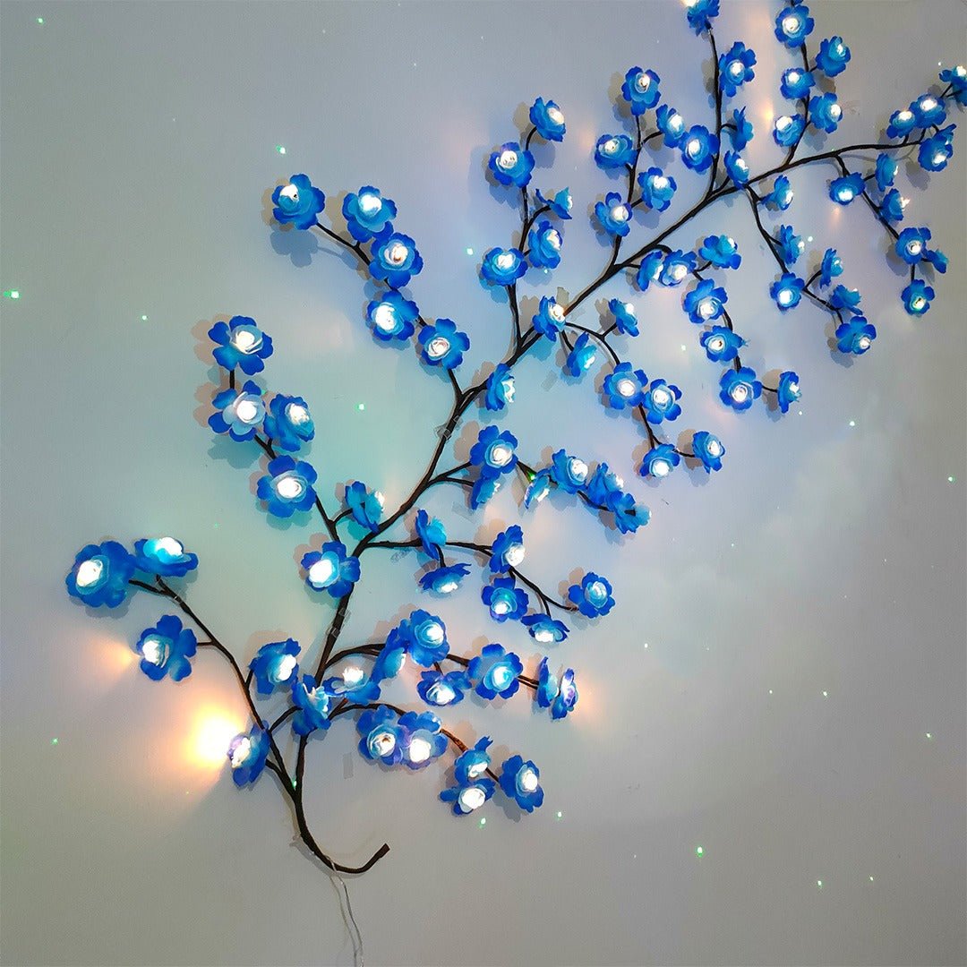 MEMORIES INSITE® BLUE ROSE TREE BRANCH WALL LIGHT - Memories InsiteBLUE ROSE CHERRY BLOSSOM TREE BRANCH LIGHT